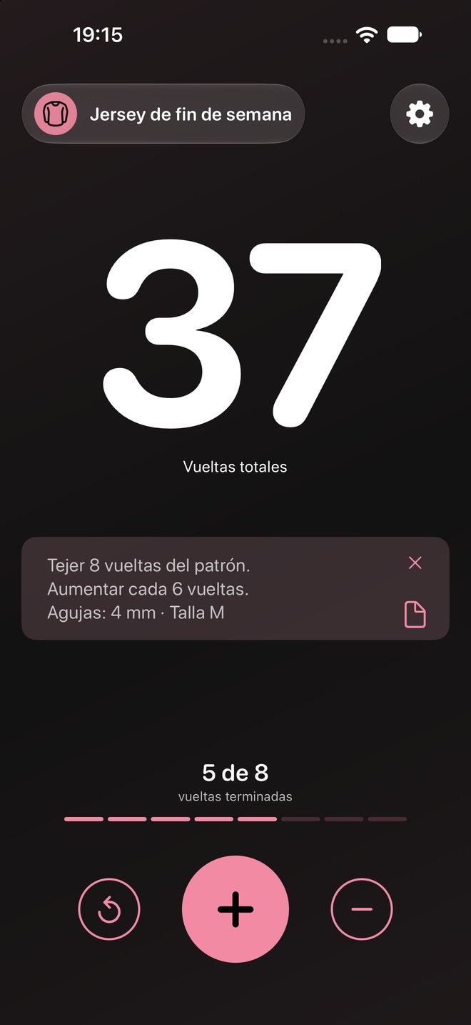 El patrón a mano.