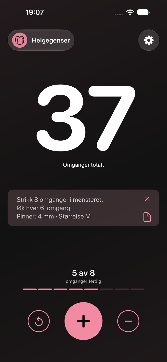 Mønsteret rett ved hånden.